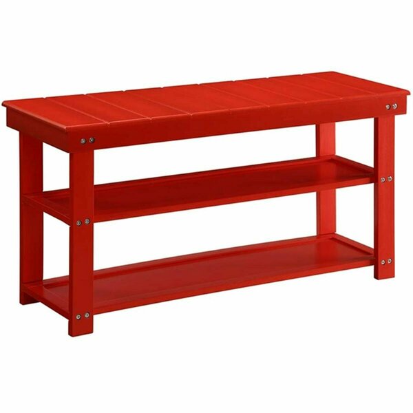 Oxford Collection Utility Mudroom Bench, Red - 35 x 17 x 11.87 in. 203300R